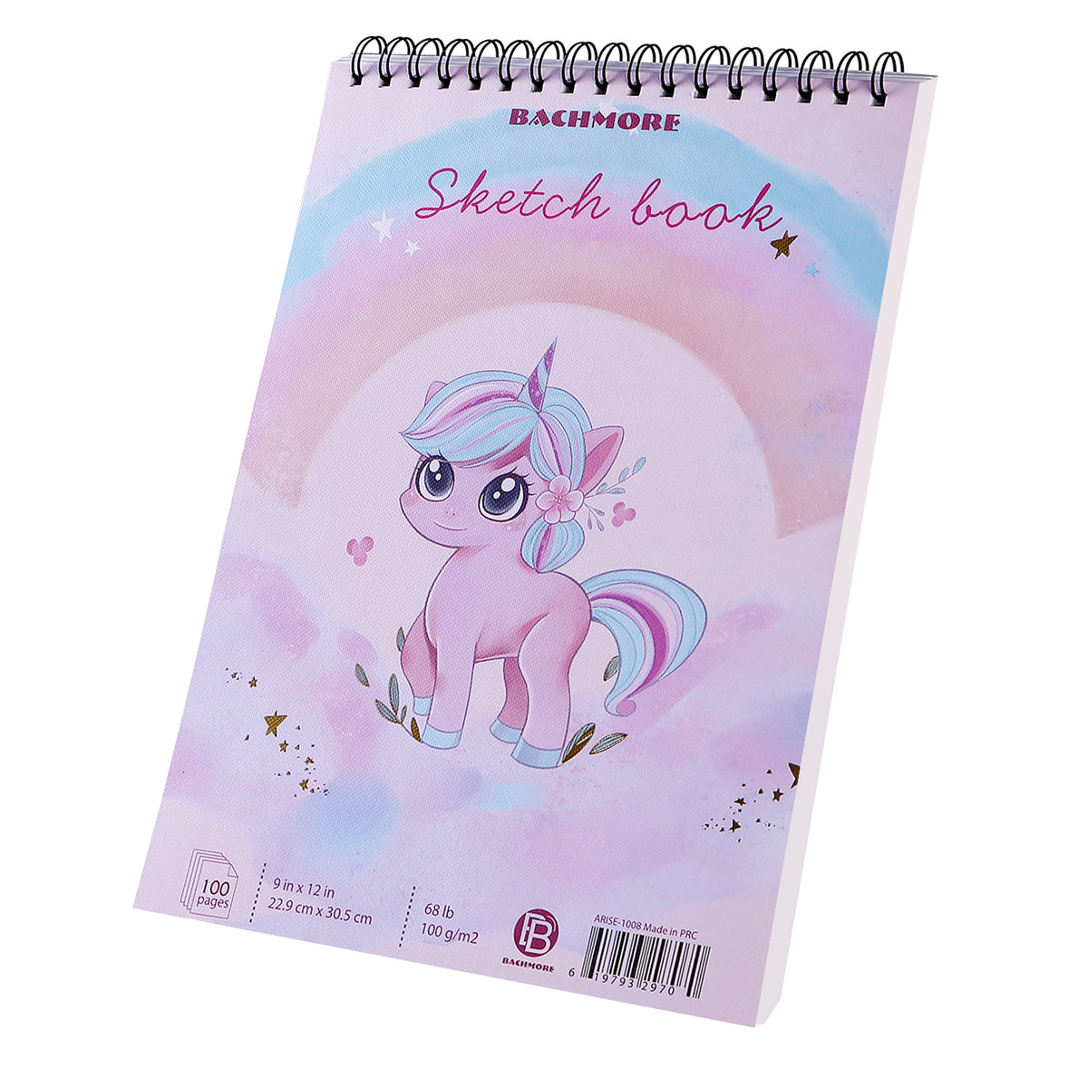Bachmore Sketchpad 9X12 Inch (57lb/85g), 100 Sheets of Spiral