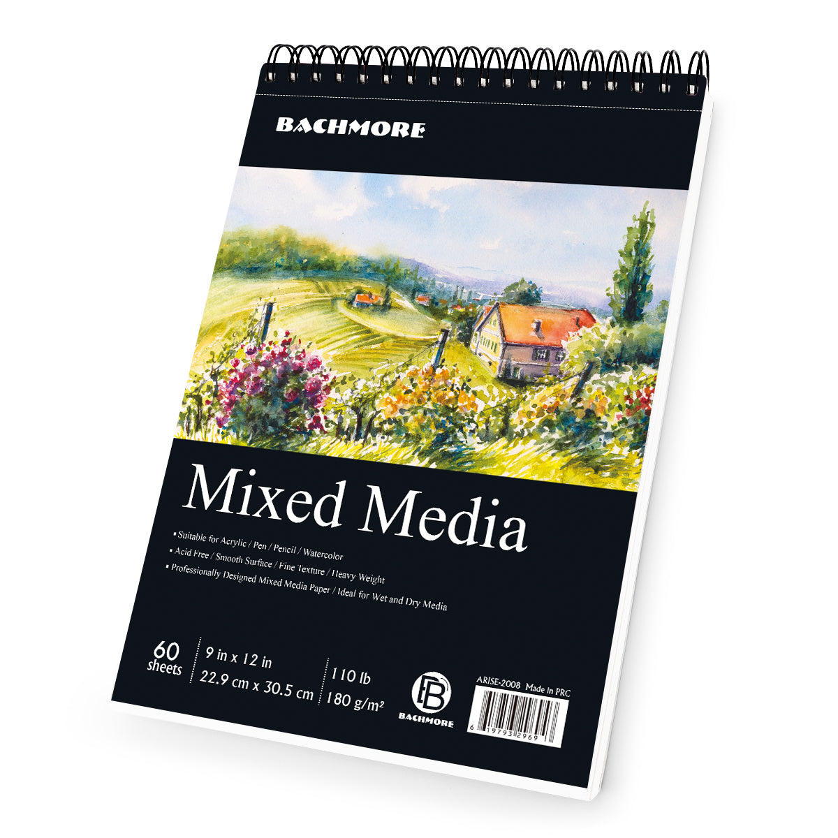 9x12 Spiral Mixed Media Paper Pad 60 Sheets - Strathmore