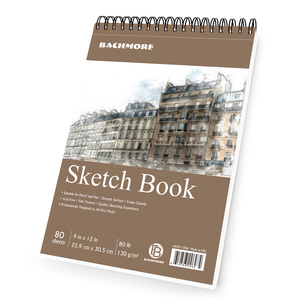 9x12 inches Sketch Book for Kids, Adult, Top Spiral Bound Drawing