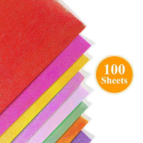 Iridescent Origami Paper Craft Folding, 100 Sheets