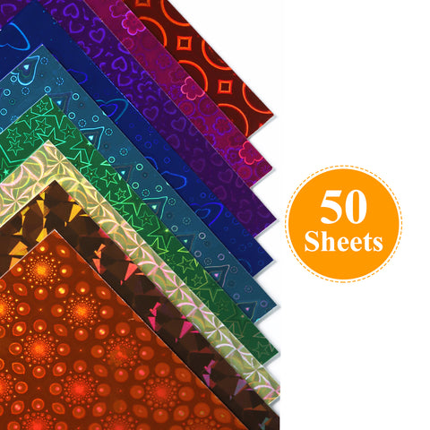 Foil Cardstock Origami Paper Craft Folding, 50 Sheets