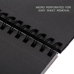 Black Drawing Pad, 9X12, 50 Sheets, 92lb/180gsm