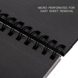 Black Drawing Pad, 9X12, 50 Sheets, 92lb/180gsm