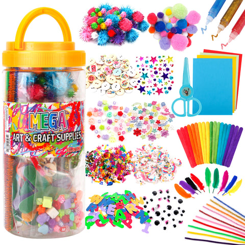 Mega Kids Art Supplies Jar – Over 700 Pieces