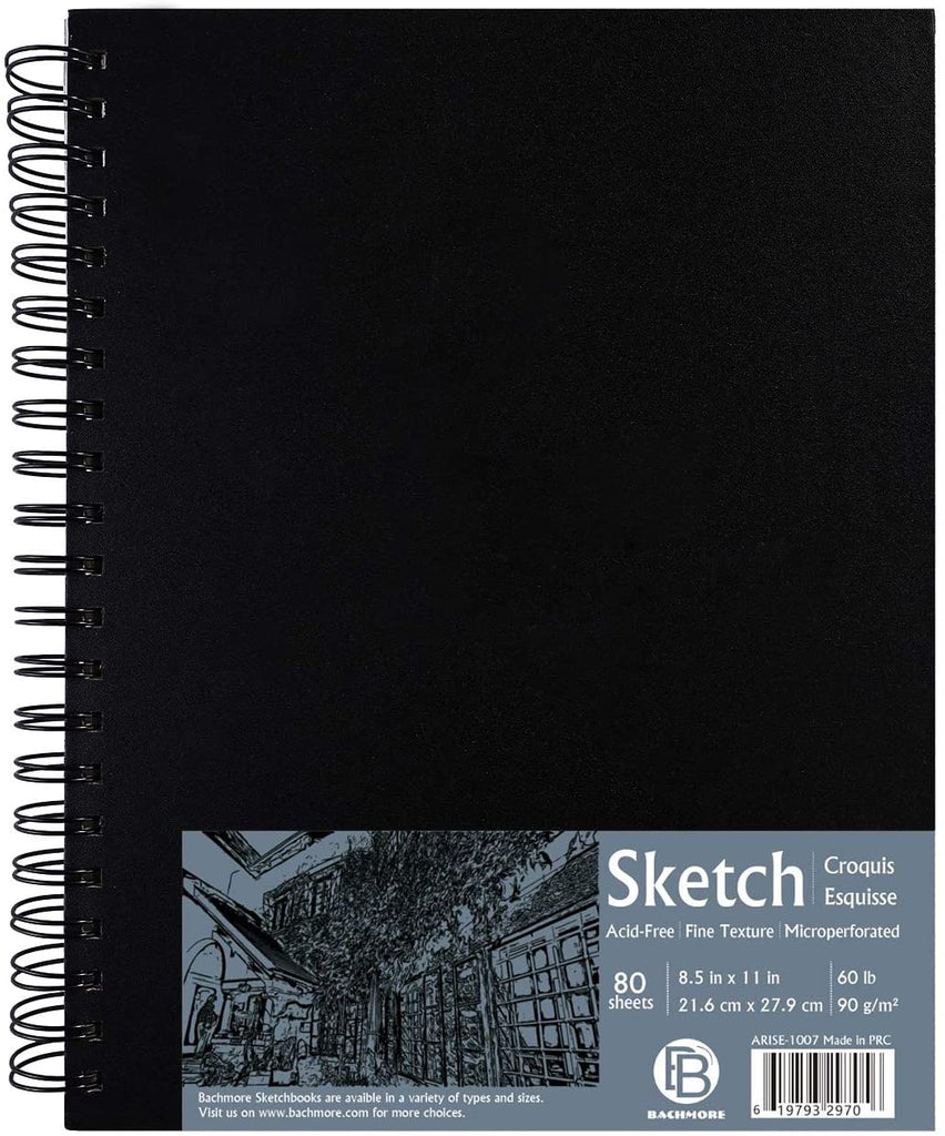 Bachmore 8.5x11 Hardbound Sketchbook 80 Sheets –