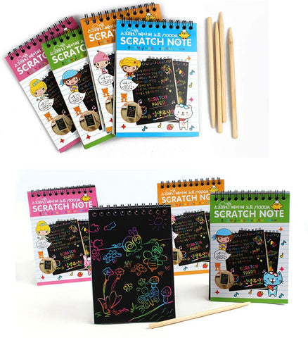 Scratch Pad Art Rainbow Notebook 4 PCS