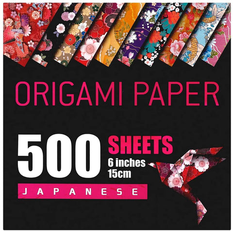 Japanese Washi Origami Paper 500 Sheets, 10 Vivid Colors