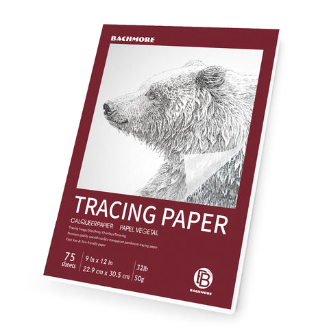 Tracing Paper Pad 9x12 75 Sheets 31lb/50gsm